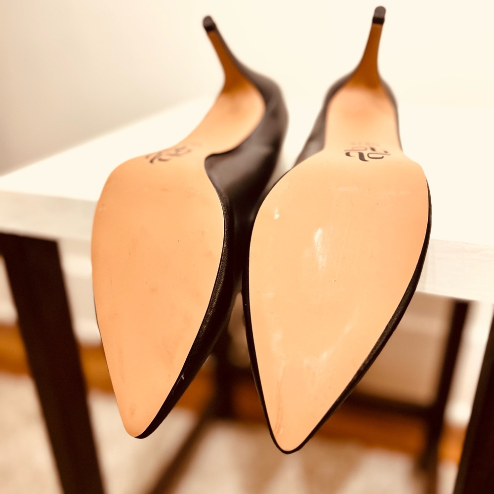 Sleek Black Leather Heels - Picture 7 of 8